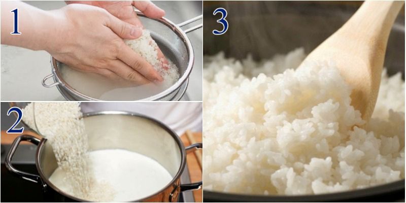 Nấu cơm bằng sữa