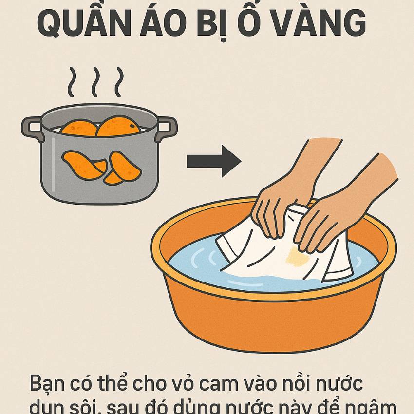 xử lý áo trắng ố vàng