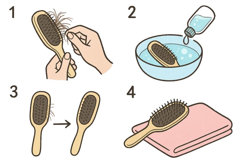 Cách làm sạch lược tại nhà 2